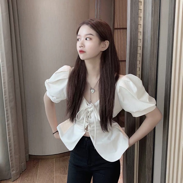 Áo blouse tay bồng